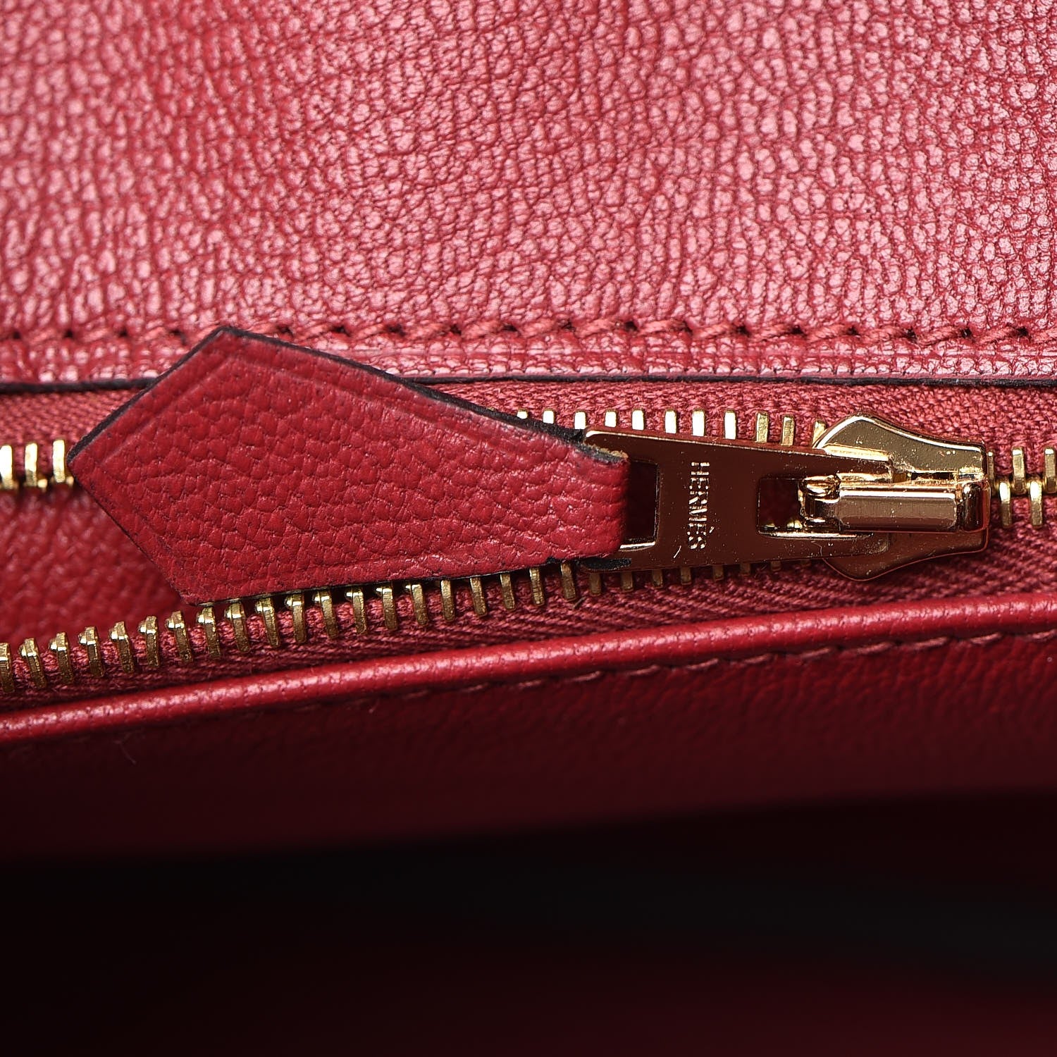 Hermes Epsom Horseshoe Birkin 25 Black Rouge Vif 18 of 36