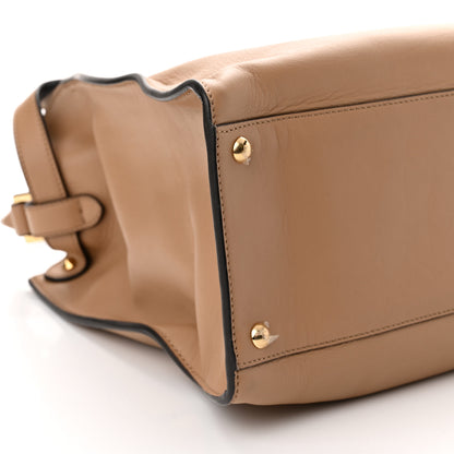 Fendi Vitello Seta Nabuk Pequin Large Peekaboo X-Lite Cuoio Tobacco Moro 5 of 6