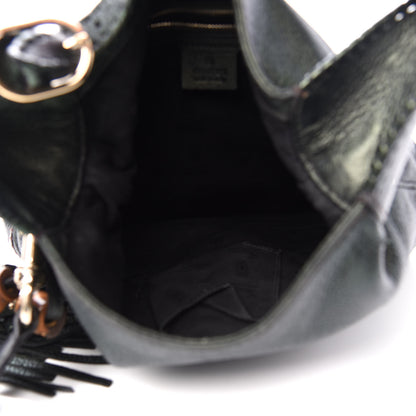 Gucci Metallic Pebbled Calfskin Large New Jackie Shoulder Bag Green 5 of 11