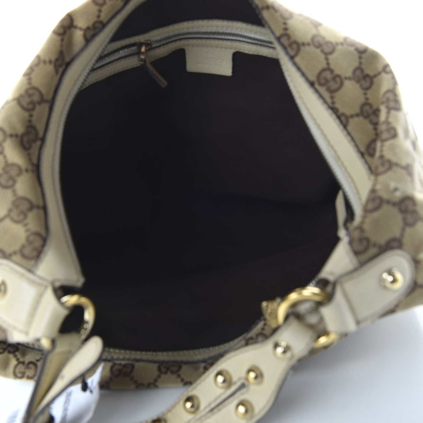 Monogram Large Biba Studded Hobo Off White