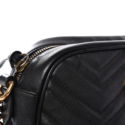 Gucci Calfskin Matelasse Small GG Marmont Chain Shoulder Bag Black 12 of 16