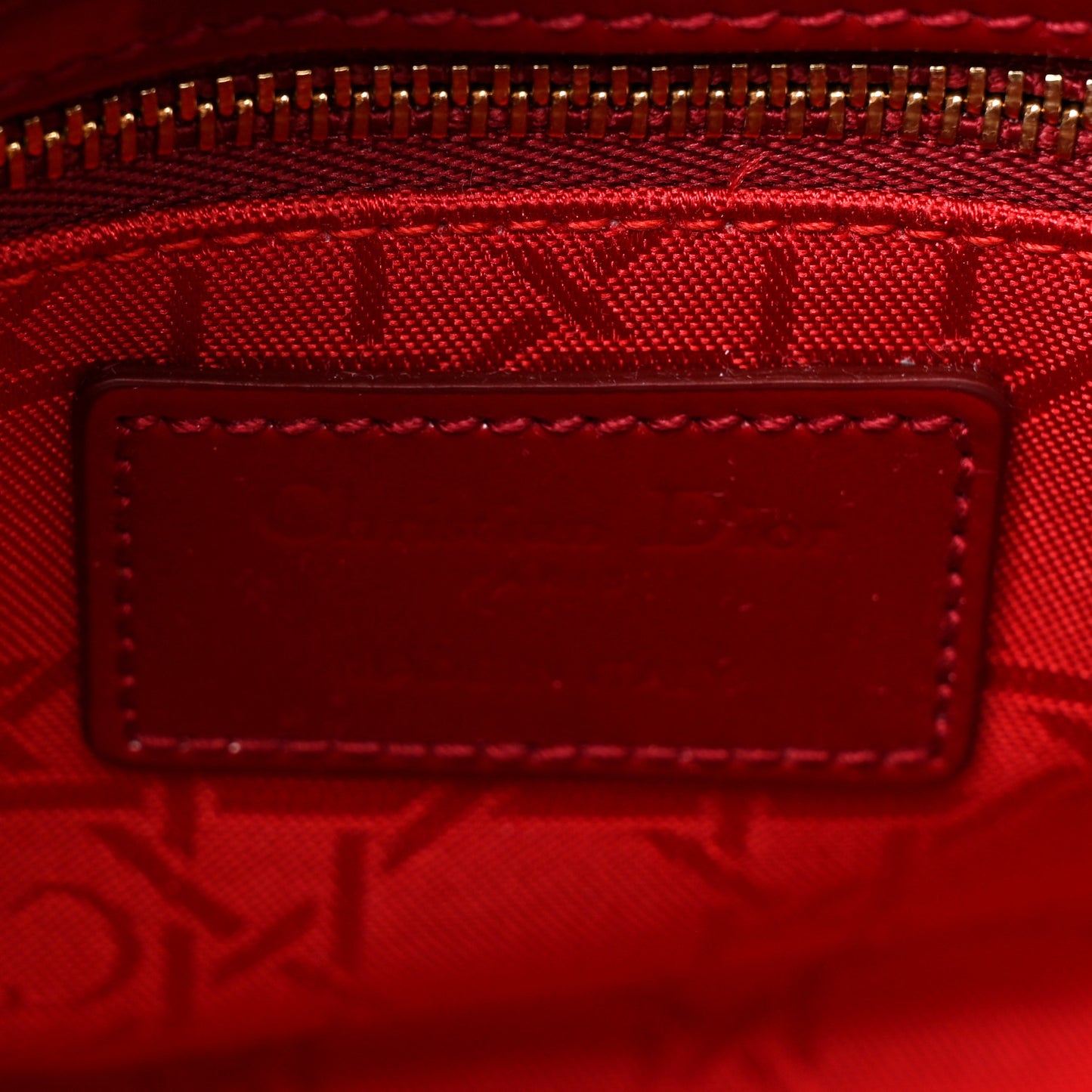 Patent Cannage Mini Lady Dior Red
