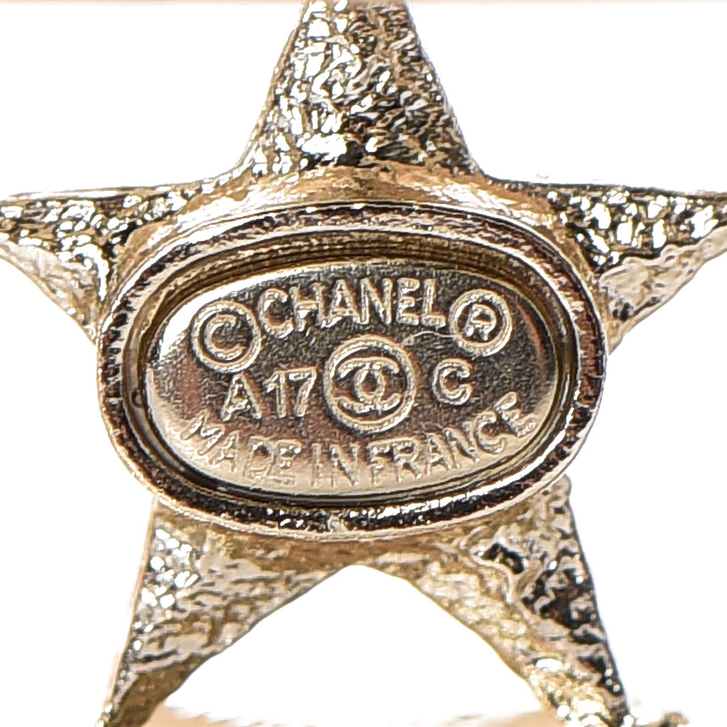 Chanel Baguette Crystal Star Logo Brooch Gold 4 of 4
