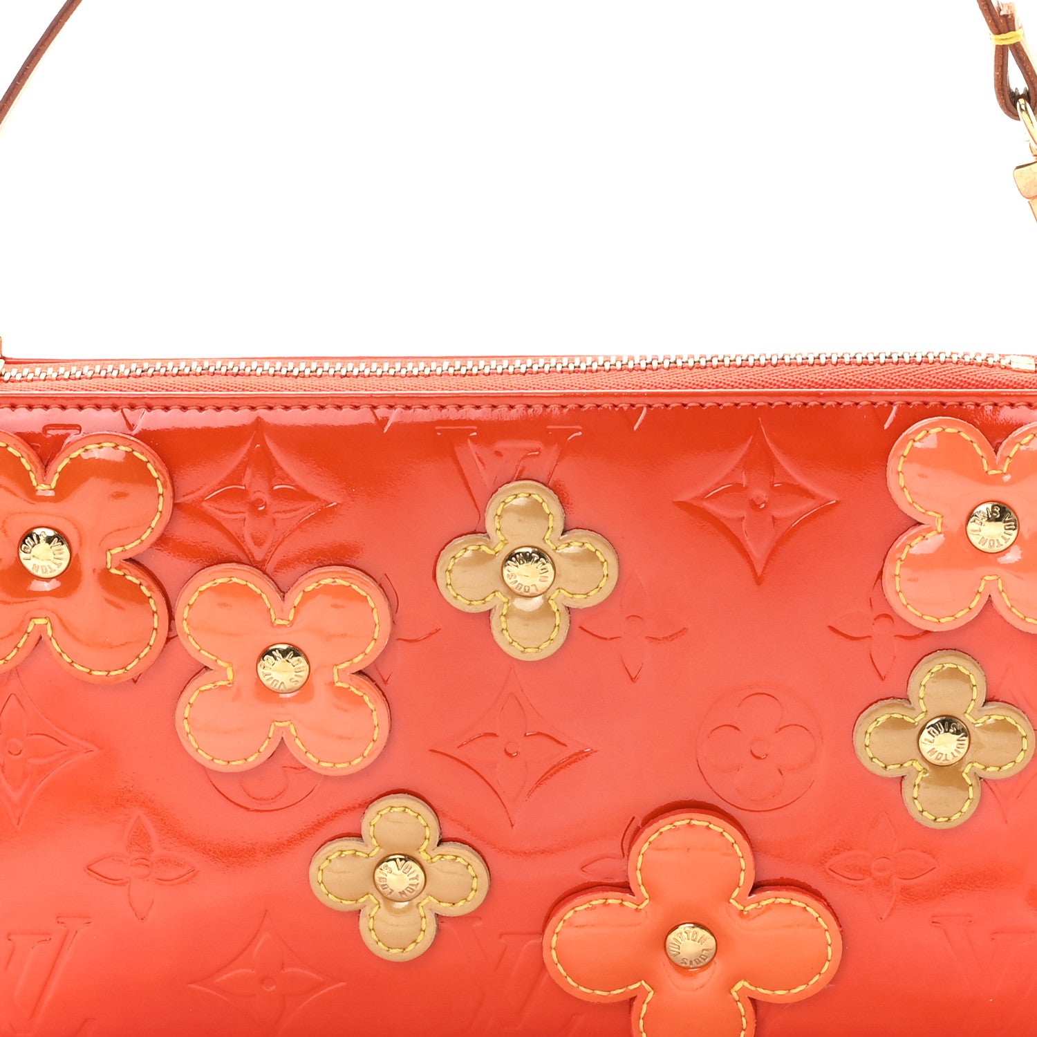 Louis Vuitton Vernis Lexington Fleurs Pochette Orange 1760490