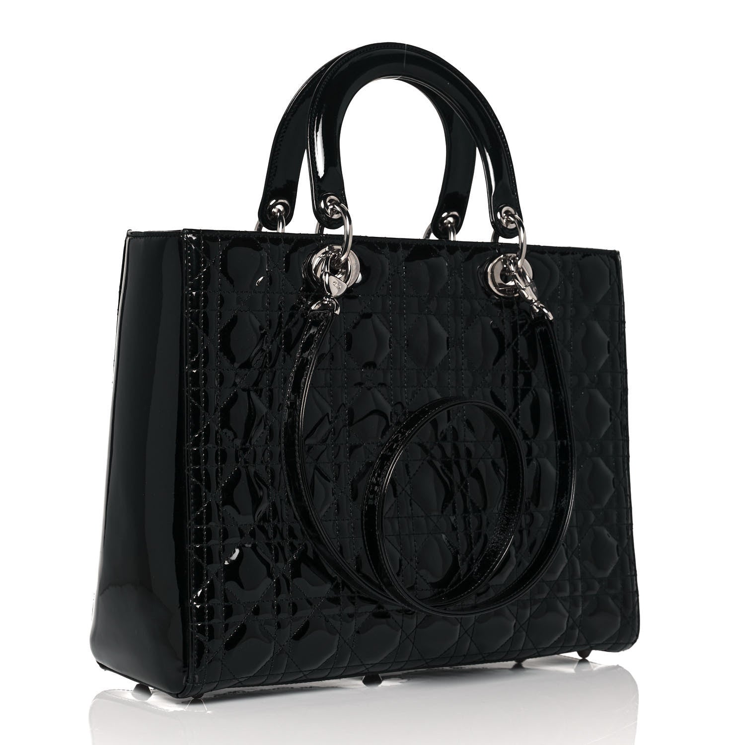 Christian Dior Patent Cannage Large Lady Dior Black 3 of 13
