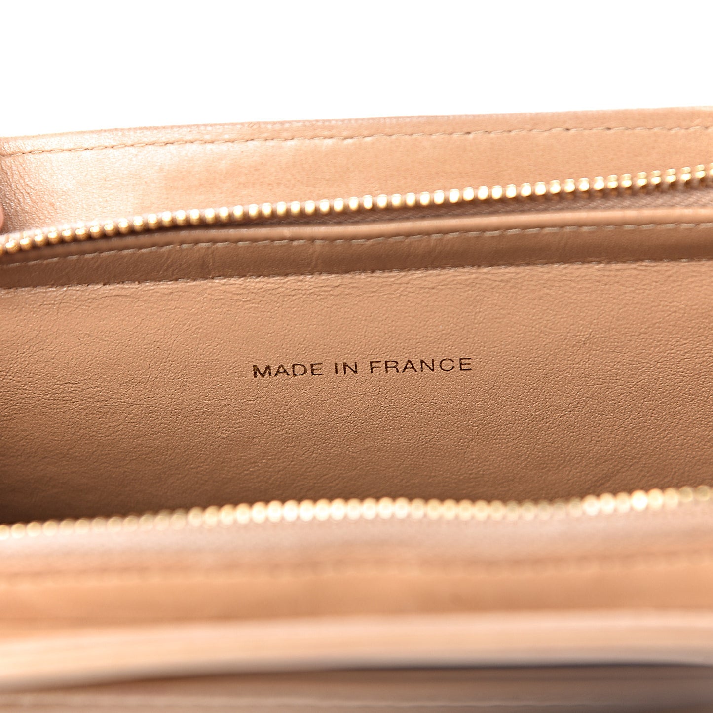 Lambskin Stitched Logo Tote Beige