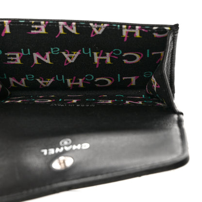 Chanel Lambskin Quilted Small Graffiti Compact Wallet Black 6 of 8