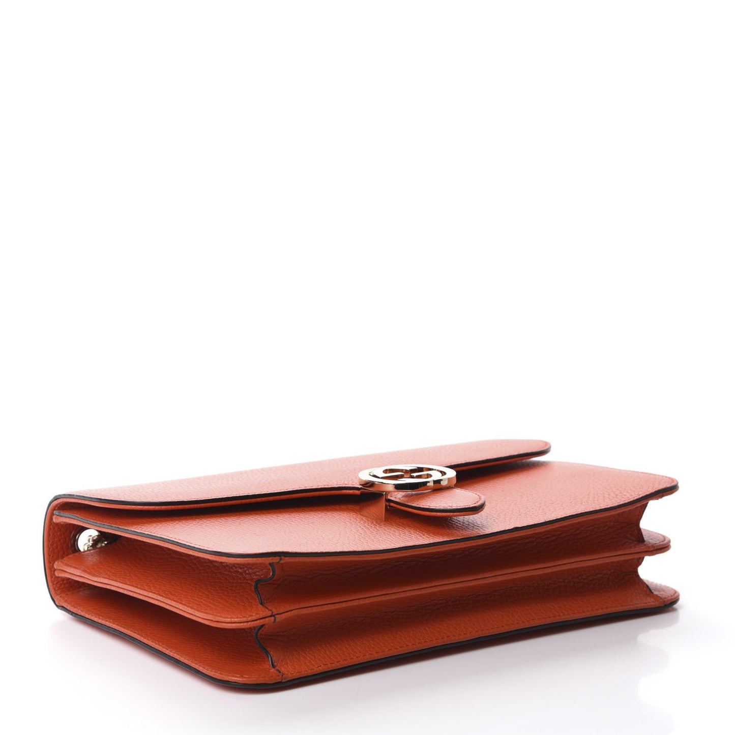 Dollar Calfskin Interlocking G Shoulder Bag Sun Orange