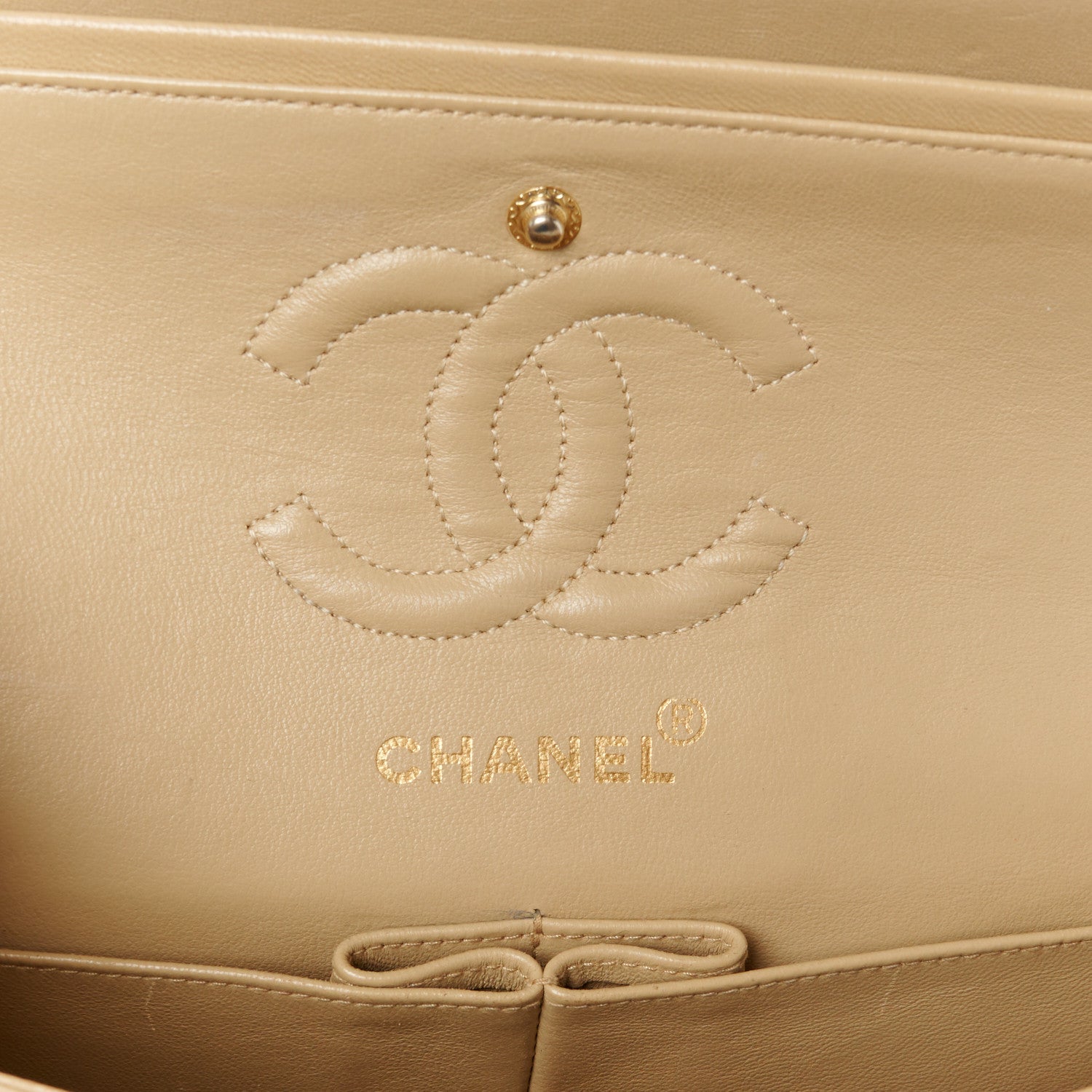 Chanel Lambskin Quilted Medium Double Flap Beige 6 of 12