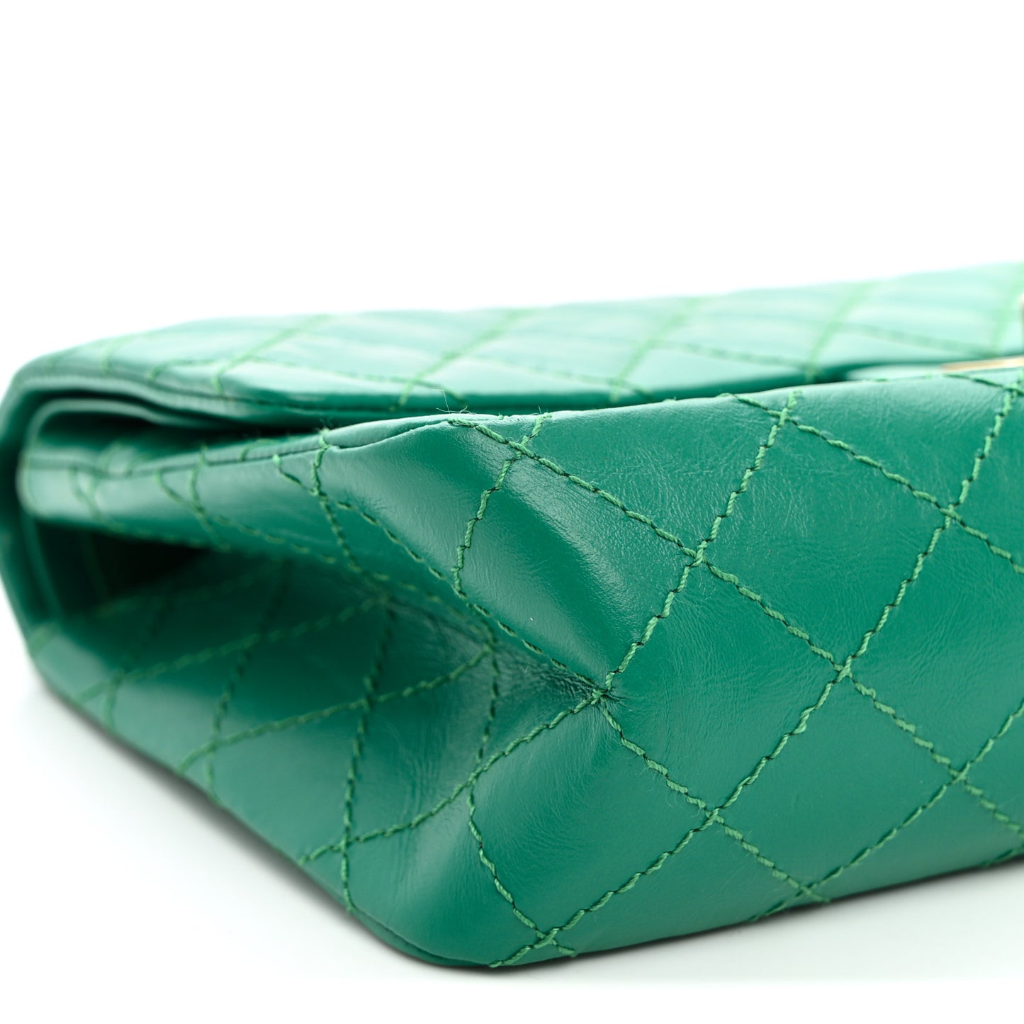 Aged Calfskin Quilted 2.55 Reissue 225 Flap Green
