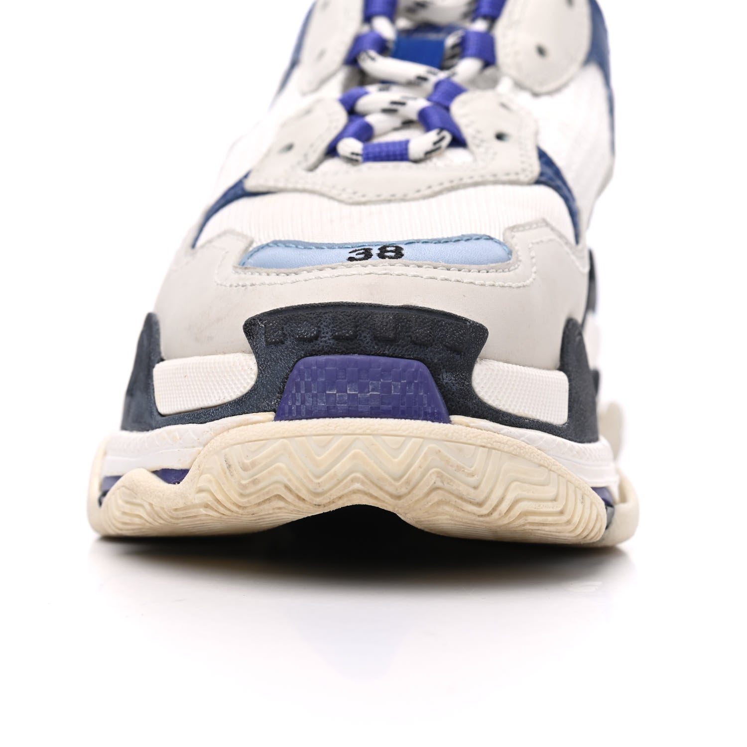 Balenciaga Mesh Nubuck Womens Triple S Sneakers 38 White Bleu Violet 24 of 24