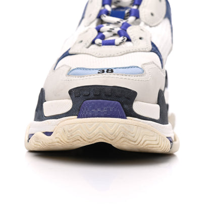 Balenciaga Mesh Nubuck Womens Triple S Sneakers 38 White Bleu Violet 24 of 24