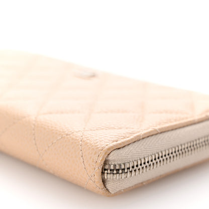 Chanel Iridescent Caviar Quilted Large Gusset Zip Around Wallet Beige 11 of 11