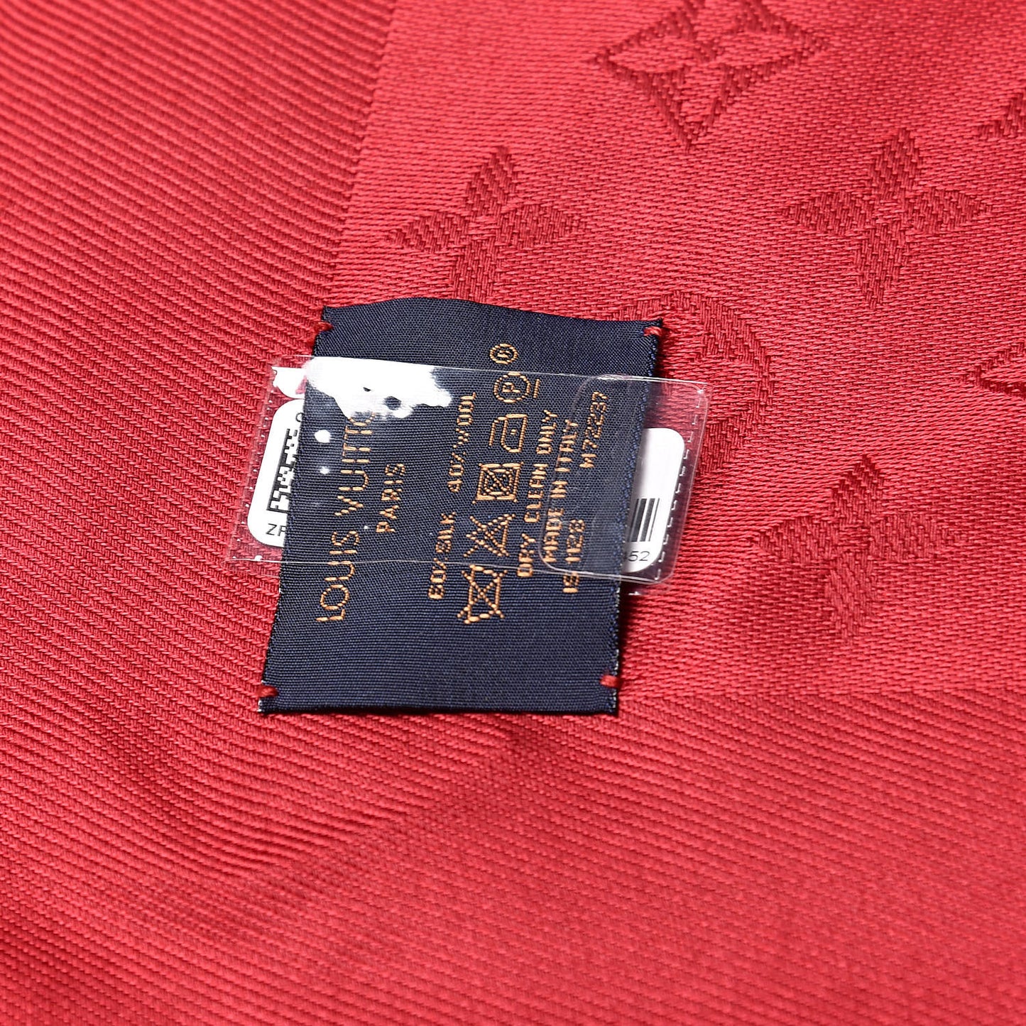 Silk Wool Monogram Shawl Pomme D'Amour