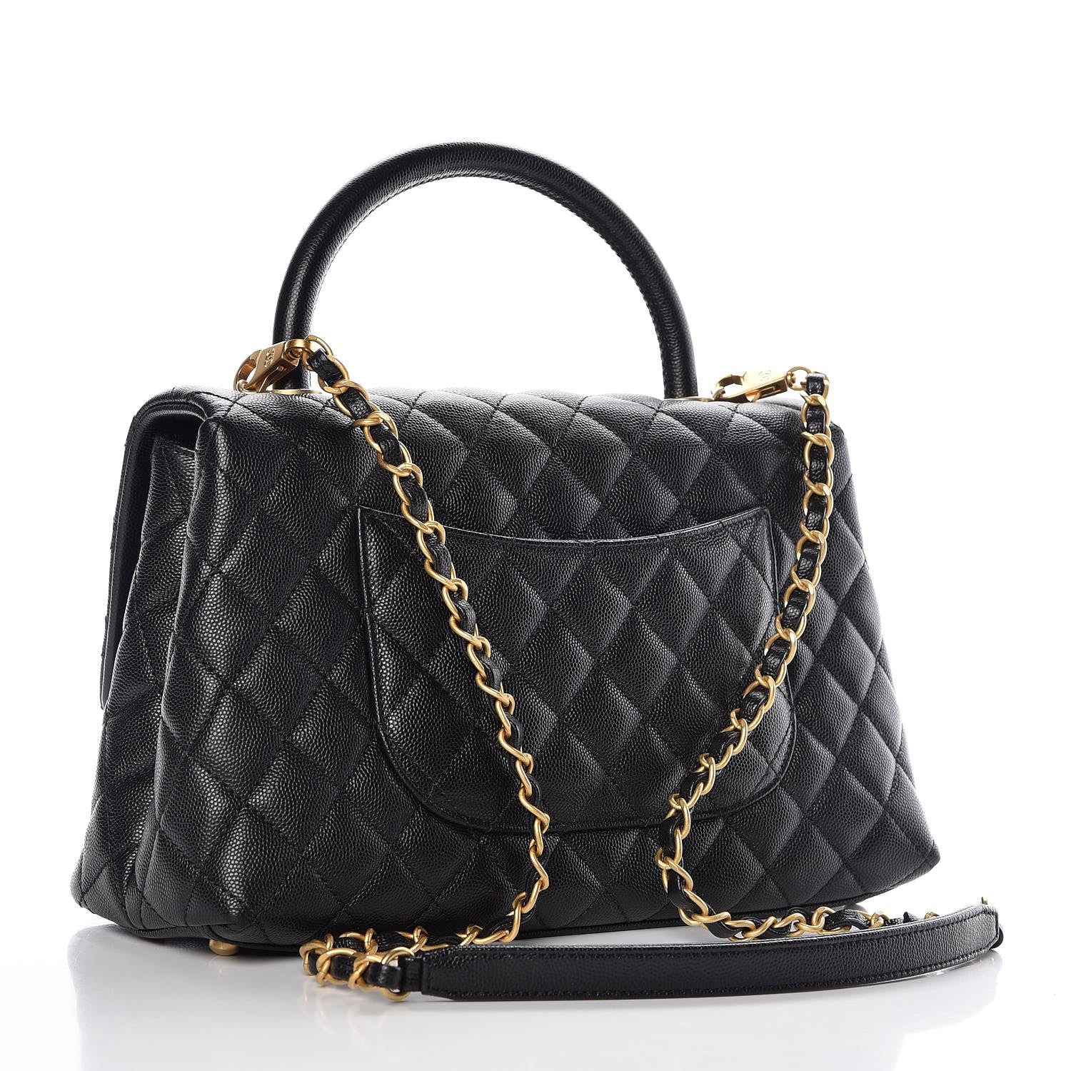 Chanel Caviar Quilted Small Coco Handle Flap Black 3 of 8