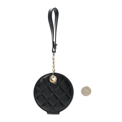 Chanel Lambskin Quilted Round Luggage Tag Black 2 of 6