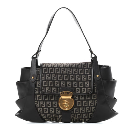 Fendi Zucchino Cuoio Ingrassato Medium Compilation Hobo Testa di Moro Beige 1 of 13