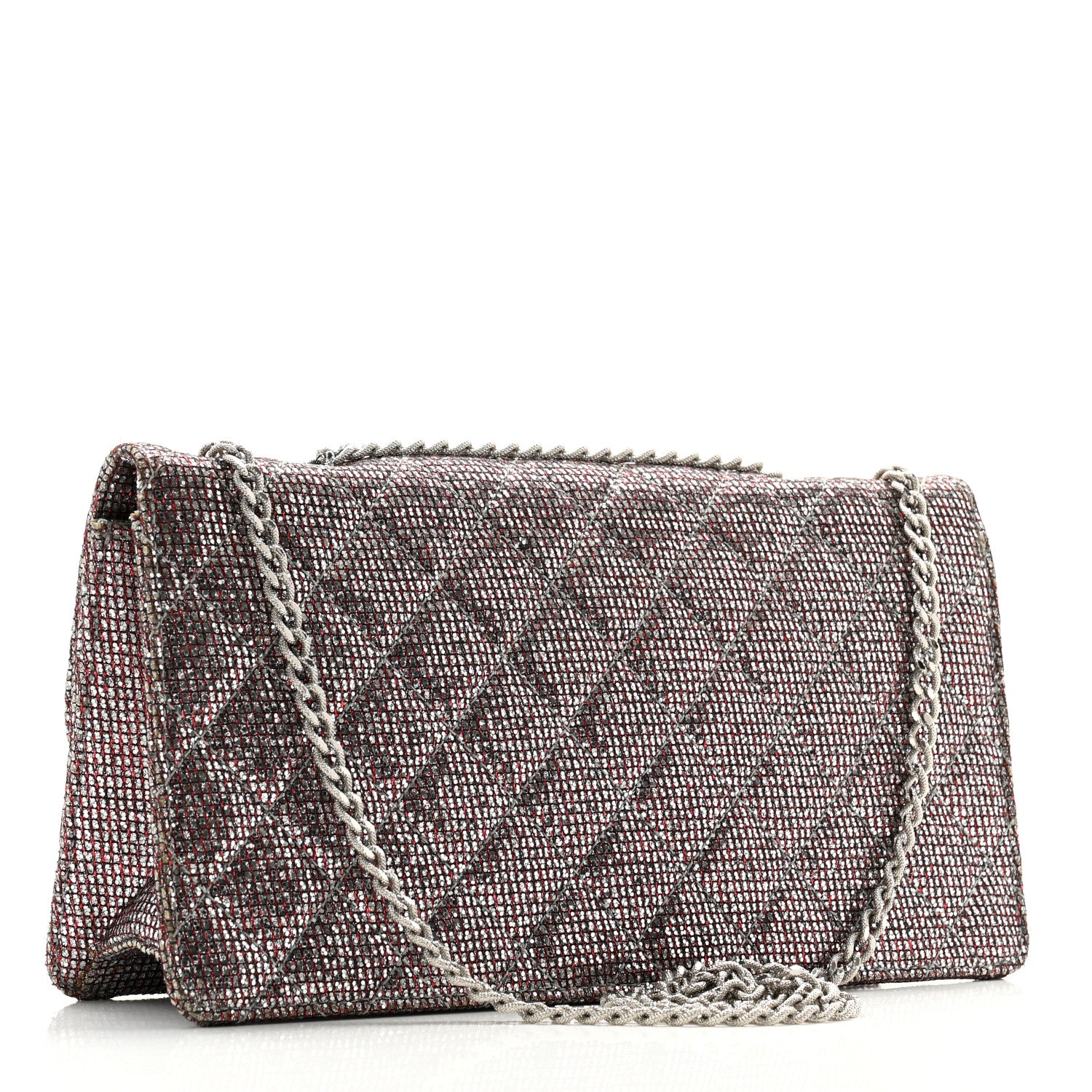 Chanel Crystal Quilted Mademoiselle Reissue 2.55 Flap Silver 3 of 14