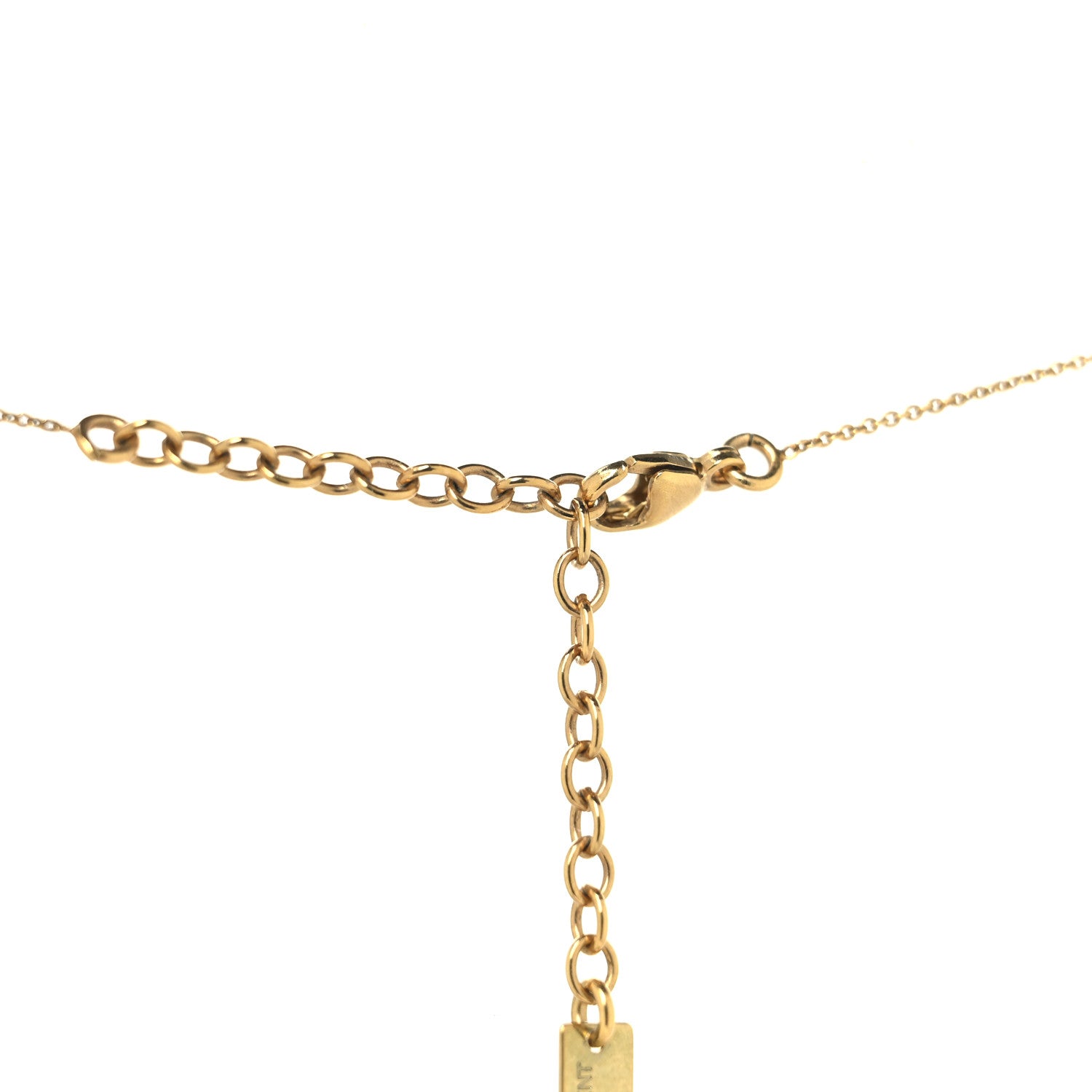 Saint Laurent Metal Heart Pendant Necklace Gold 4 of 5