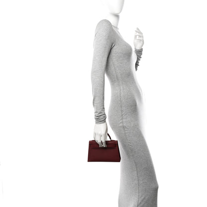 Hermes Epsom Mini Kelly Sellier 20 Sangle Cordage Rouge H Orange Field Rose Tyrien 2 of 13