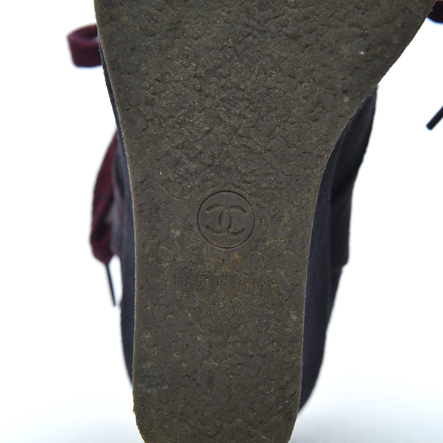 Suede Lace Up Wedge Booties 35 Dark Blue