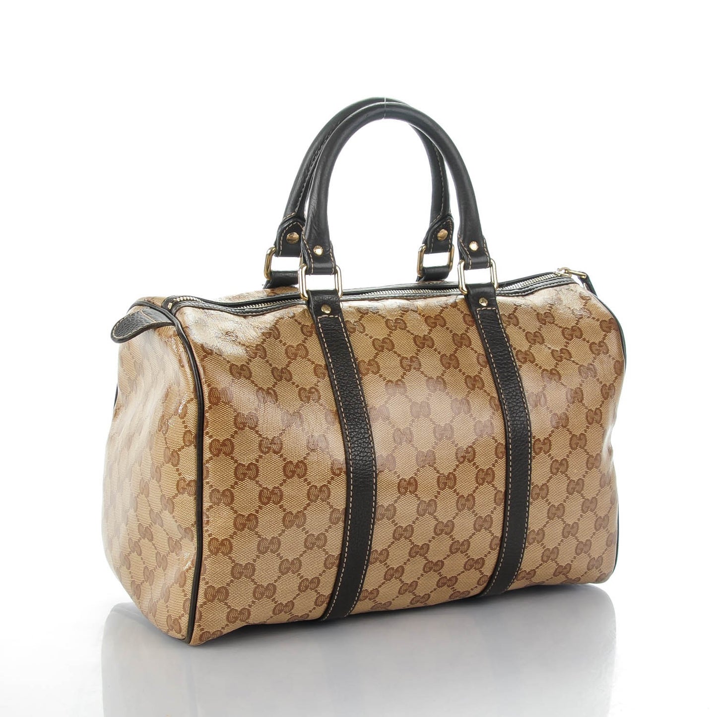 Crystal Monogram Medium Joy Boston Dark Brown