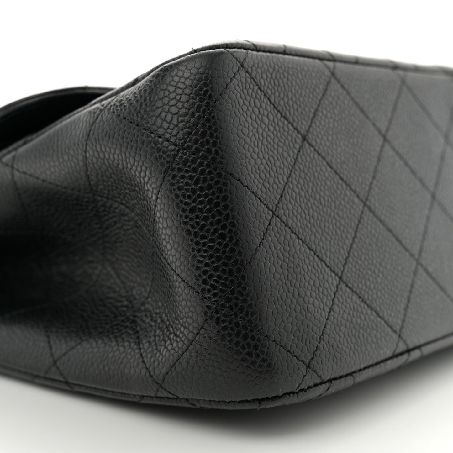 Caviar Quilted Jumbo Double Flap Black