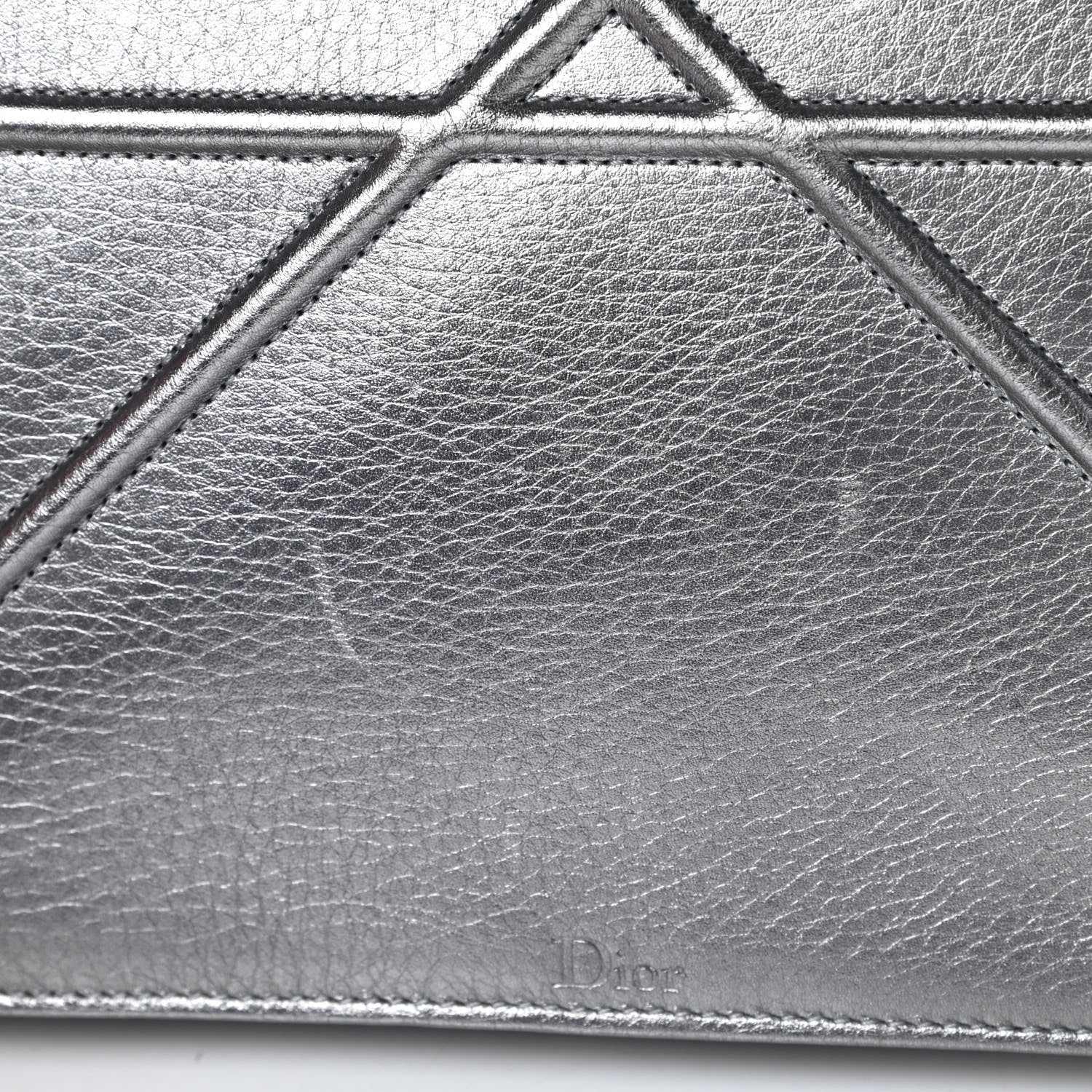 Christian Dior Metallic Grained Calfskin Medium Diorama Flap Bag Silver 16 of 17