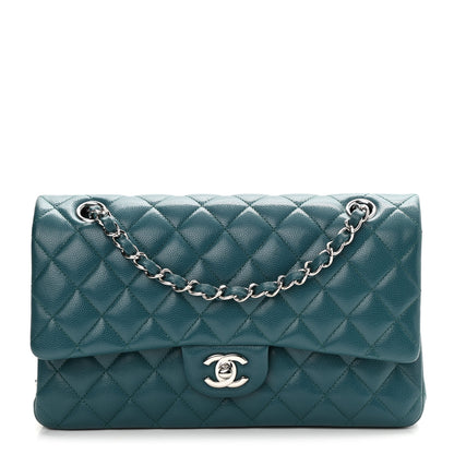 Chanel Caviar Quilted Medium Double Flap Dark Green 1 of 11