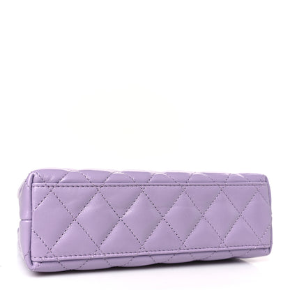 Chanel Shiny Aged Calfskin Quilted Nano Kelly Shopper Lilac 4 of 10