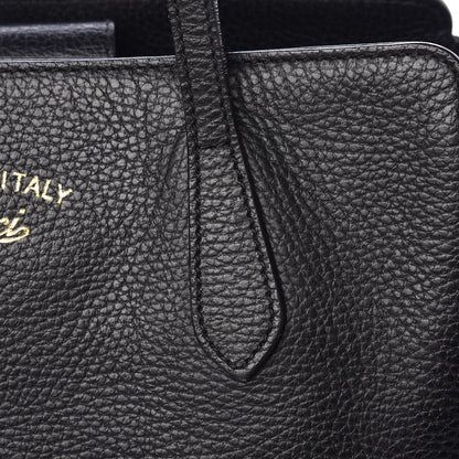 Gucci Pebbled Calfskin Small Swing Tote Black 12 of 14
