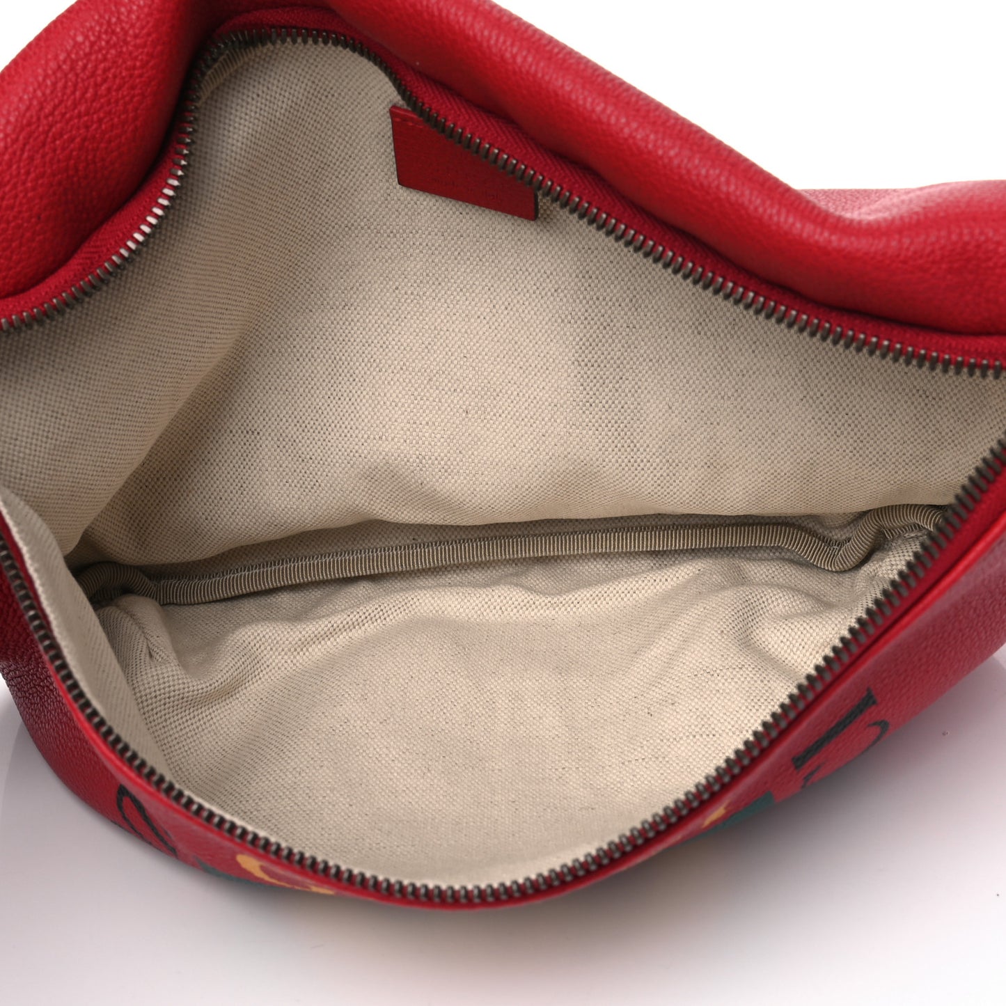Grained Calfskin Logo Belt Bag Hibiscus Red