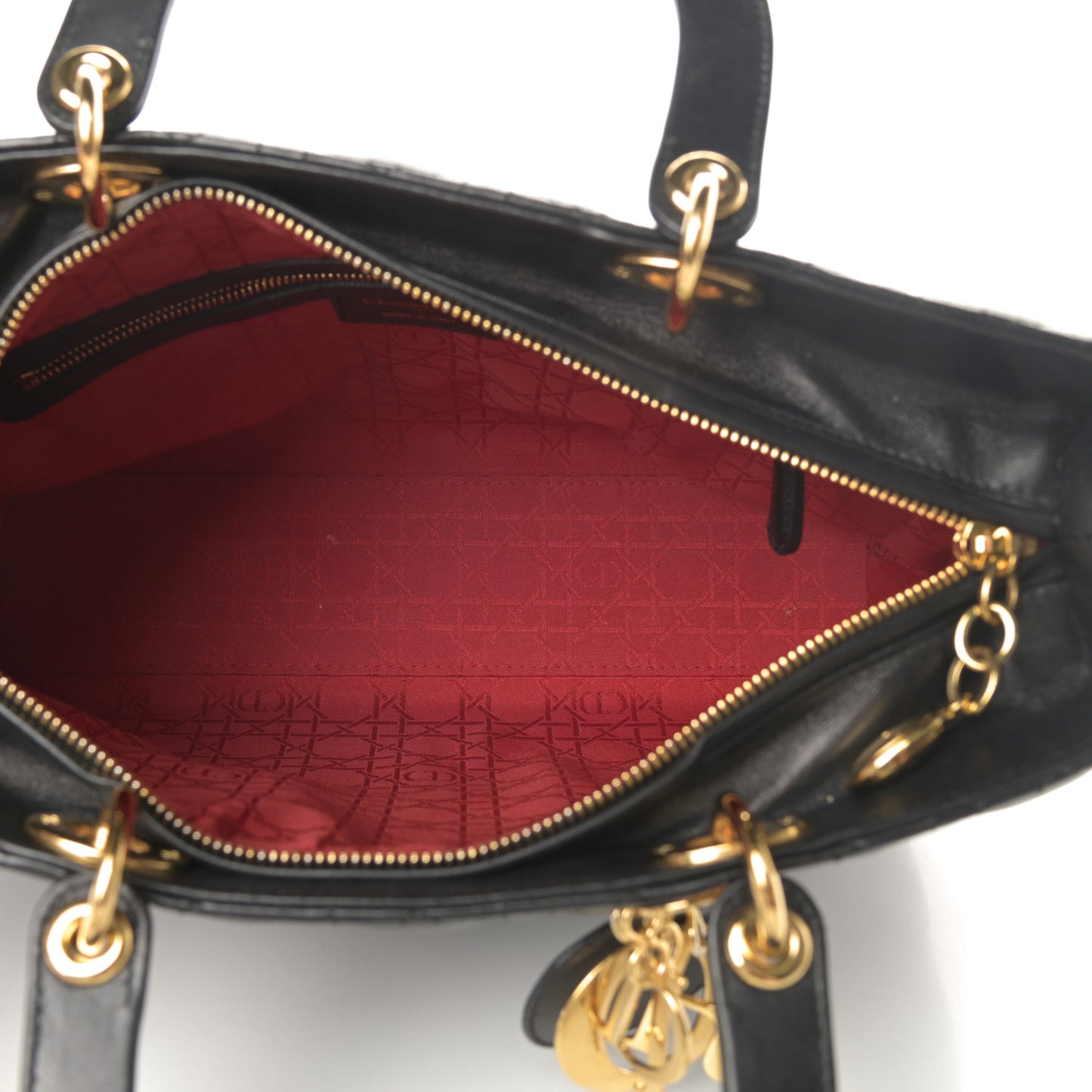 Lambskin Cannage Large Lady Dior Black