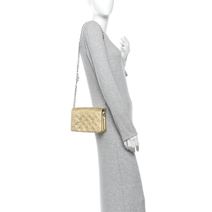 Louis Vuitton Metallic Lambskin Embossed Monogram Pochette Coussin Gold 2 of 11