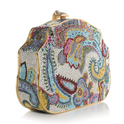 Judith Leiber Crystal Paisley Arabian Nights Minaudiere Clutch Gold 3 of 9