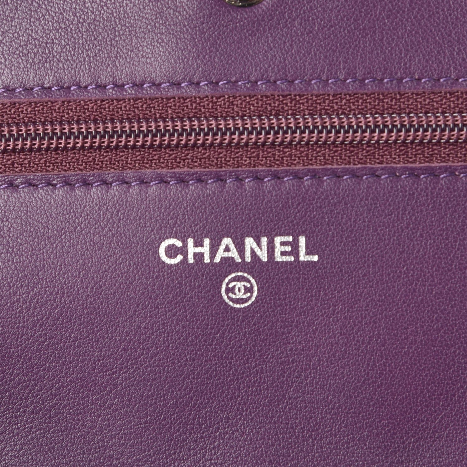 Chanel Patent Quilted Brilliant Wallet On Chain WOC Violet 6 of 9