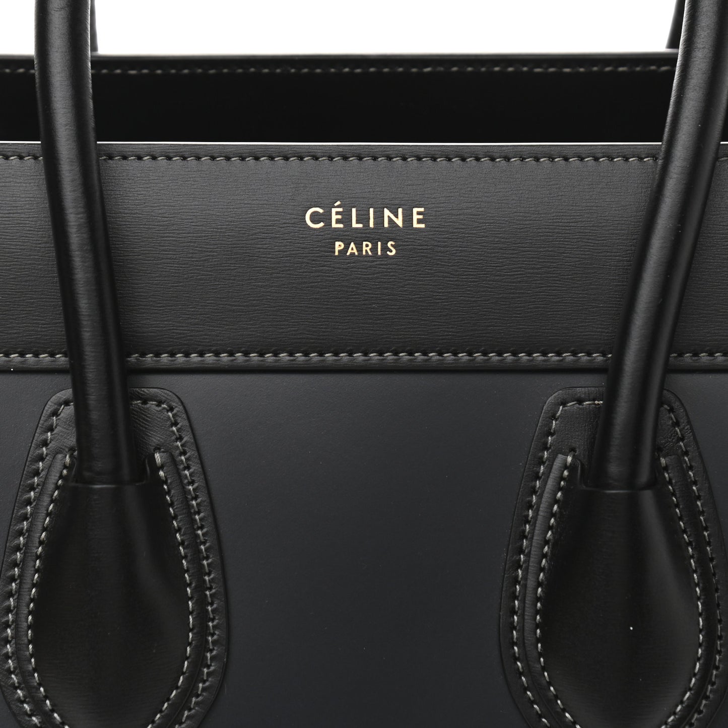 Glazed Calfskin Micro Tri-Color Luggage Dark Blue