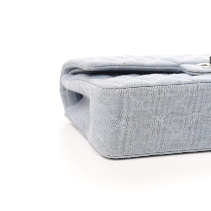 Chanel Jersey Quilted Medium Double Flap Light Blue 7 of 10