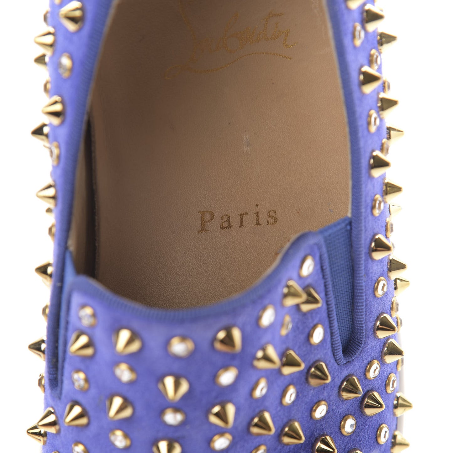 Veau Velours Spikes Roller Boat Flat 37 Purple