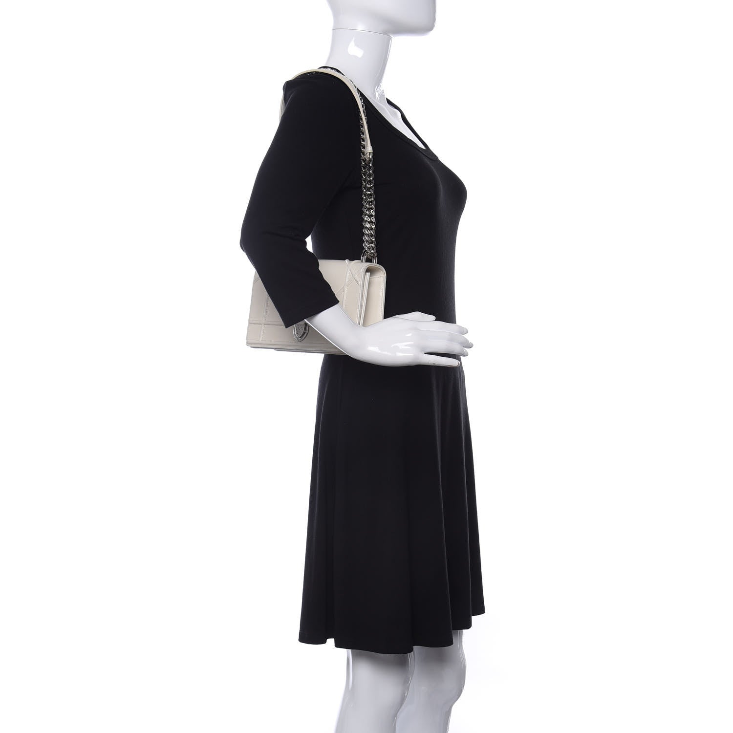 Christian Dior Calfskin Small Diorama Flap Bag Off White 2 of 10