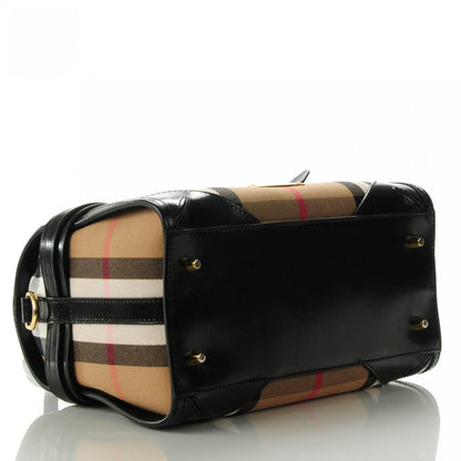 Burberry House Check Bridle Calfskin Medium Alchester Bowling Bag Black 4 of 7