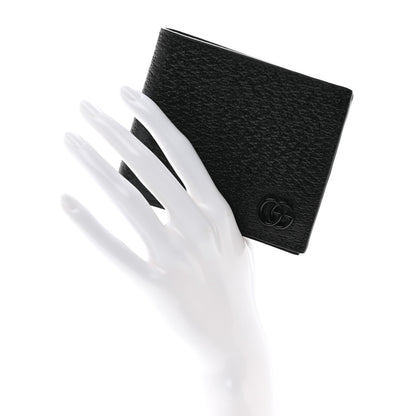 Gucci Calfskin Boar Effect Monochrome GG Marmont Bi-Fold Wallet Black 2 of 9