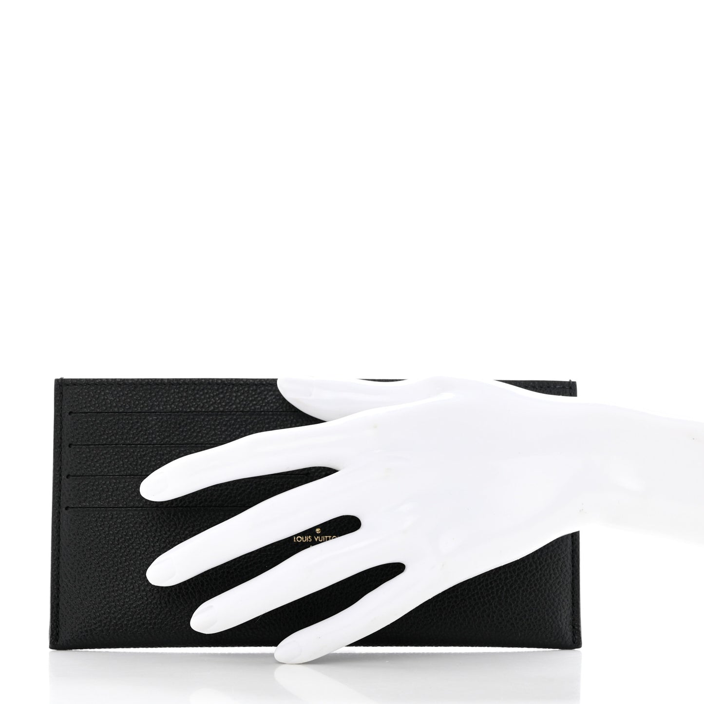 Calfskin Felicie Chain Wallet Card Holder Insert Black