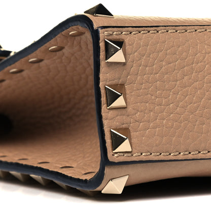 Valentino Garavani Pebbled Calfskin Medium Rockstud Flip Lock Crossbody Bag Camel Rose 7 of 8