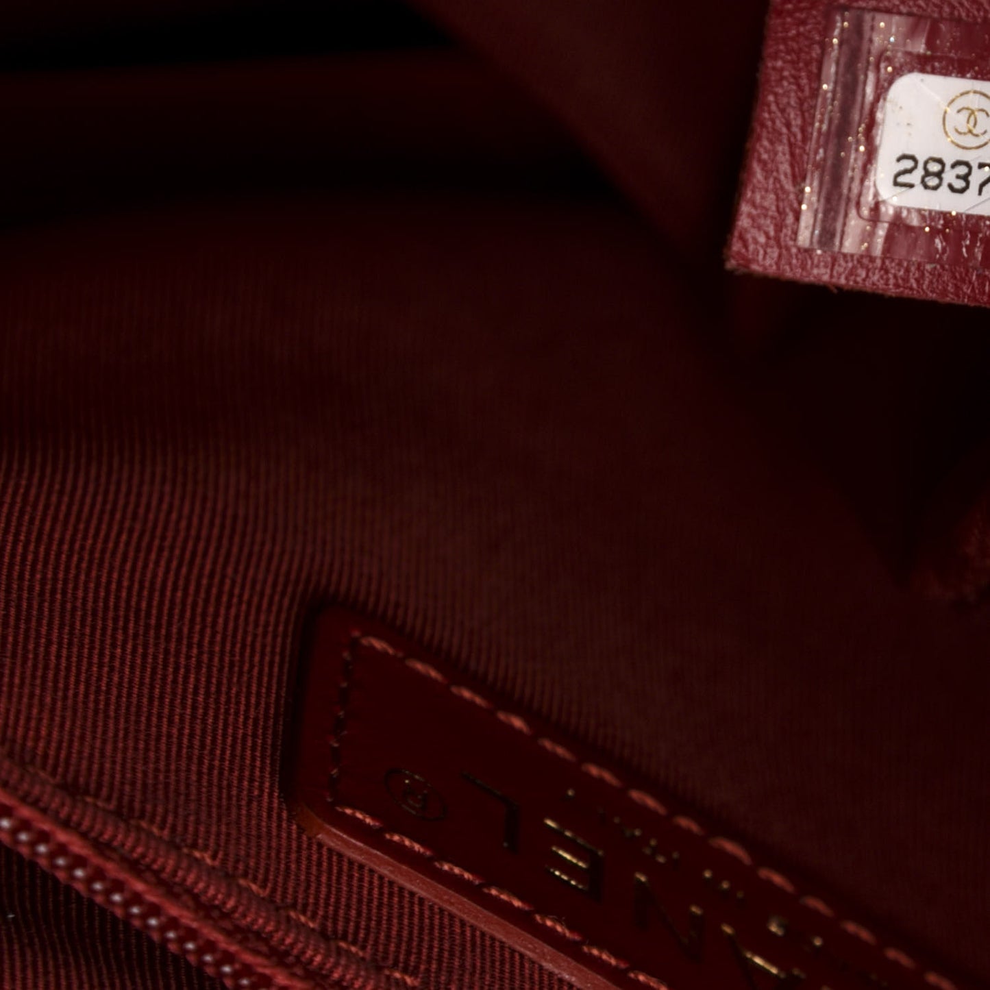 Aged Calfskin Quilted Drawstring Shopping Tote Red