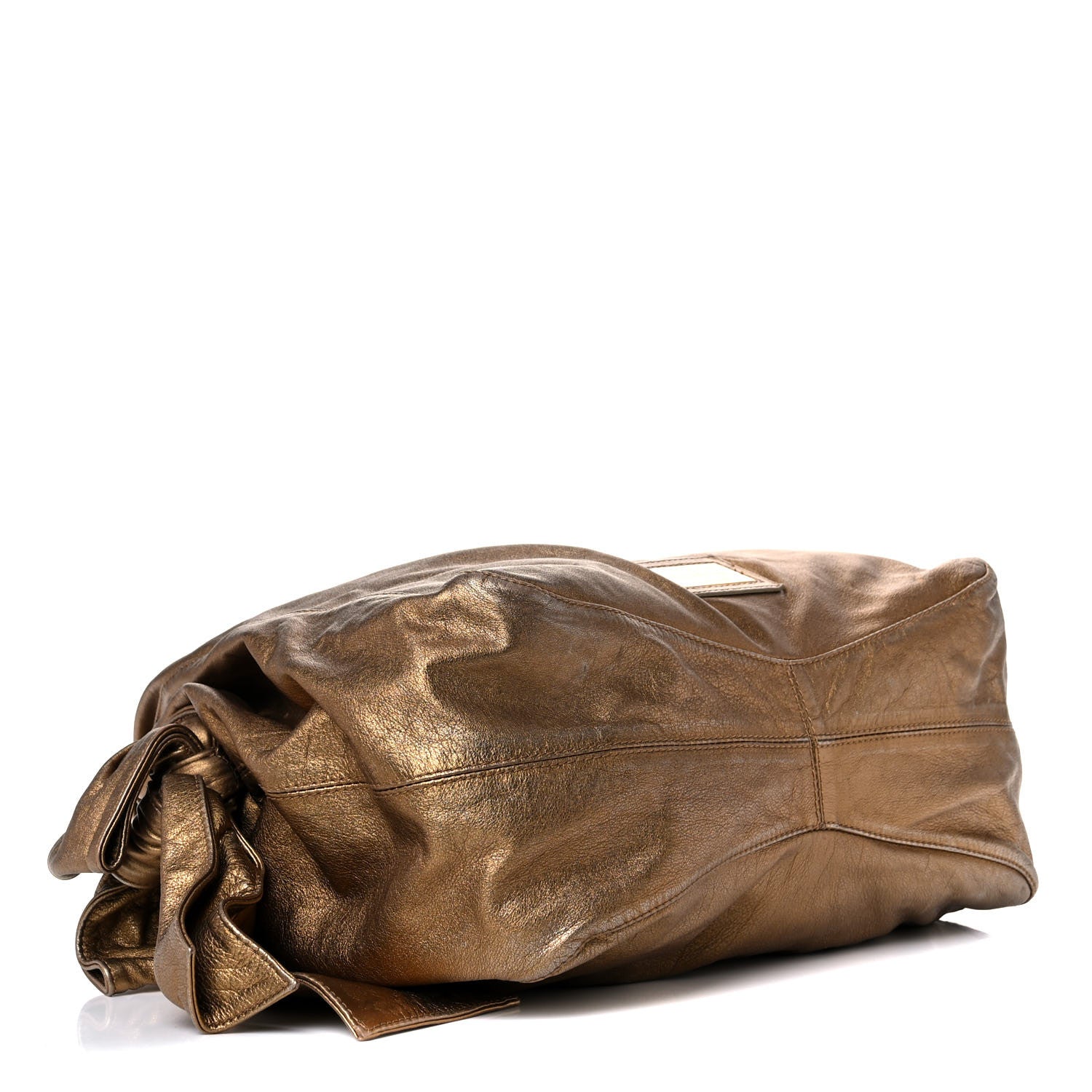 Valentino Garavani Metallic Calfskin Small Nuage Bow Hobo Gold 4 of 14