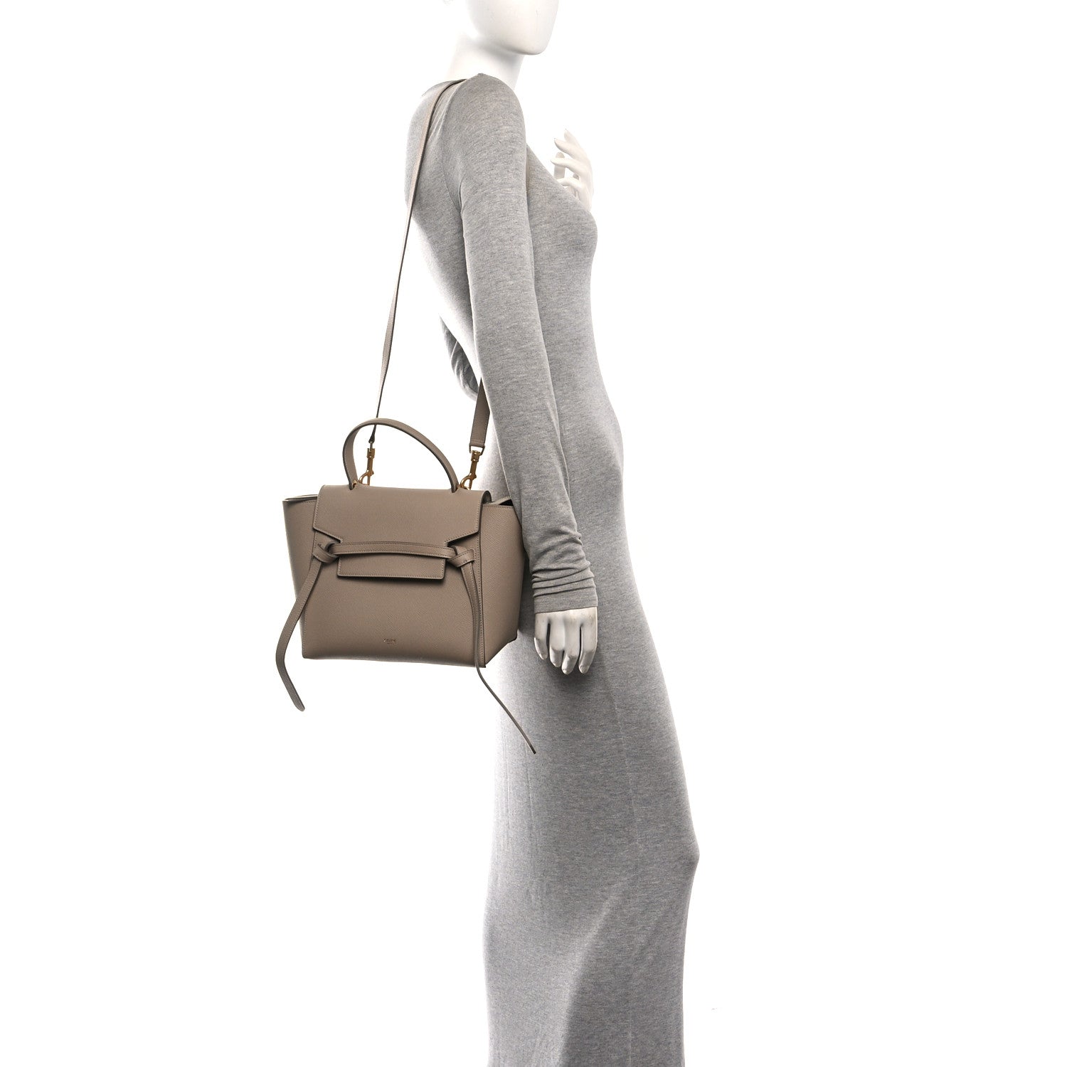 Celine Grained Calfskin Micro Belt Bag Light Taupe 2 of 10