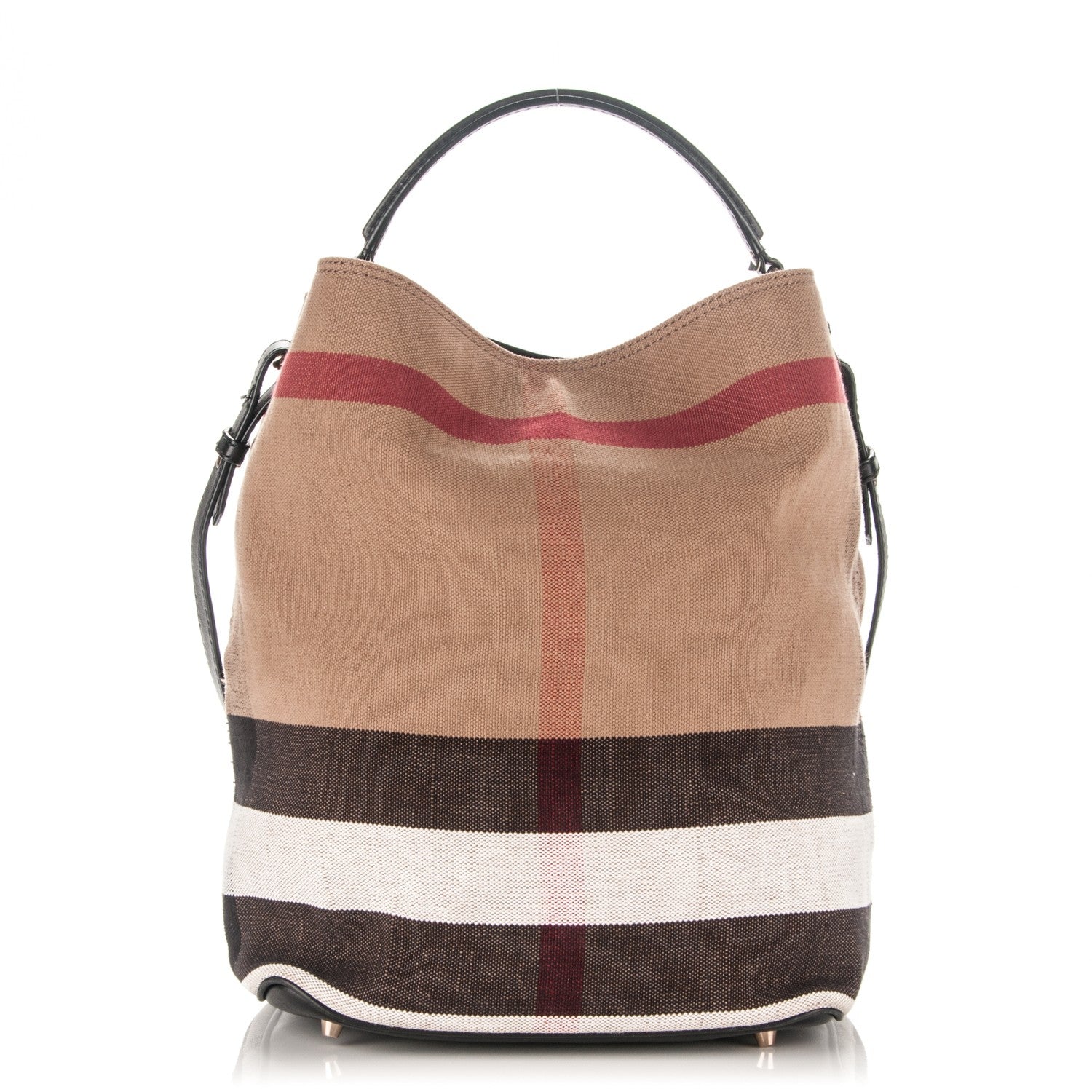 Burberry Canvas Mega Check Medium Ashby Hobo Black 1 of 10