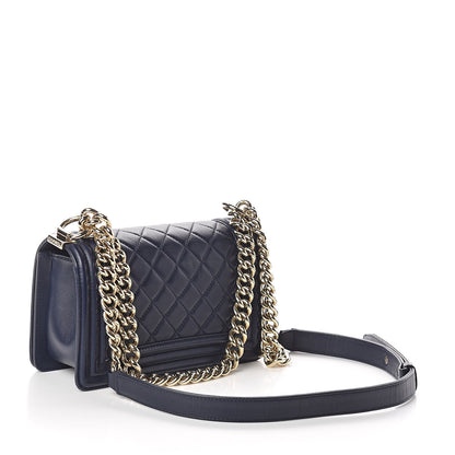 Chanel Lambskin Quilted Small Boy Flap Navy 3 of 9