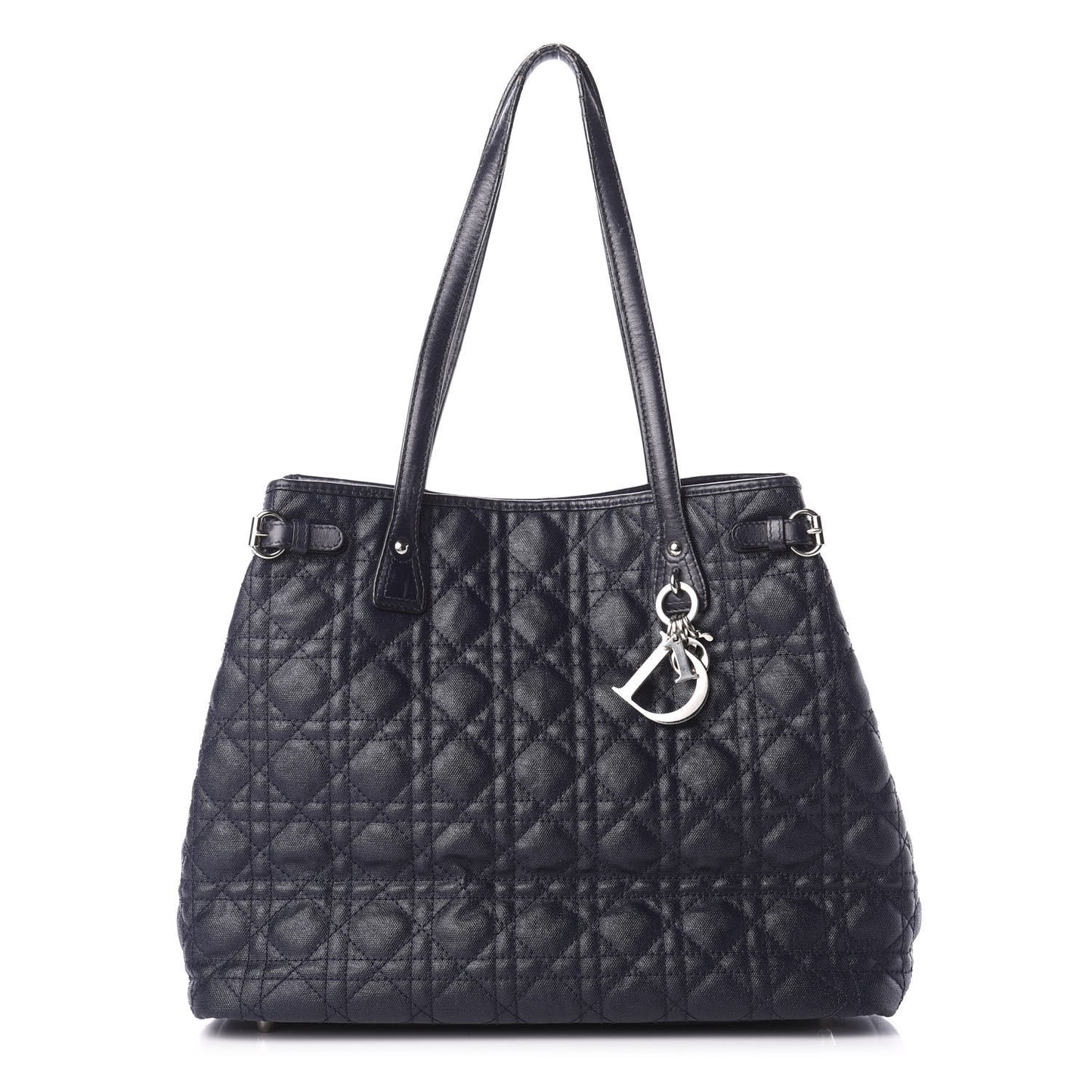 Coated Canvas Cannage Medium Panarea Tote Navy